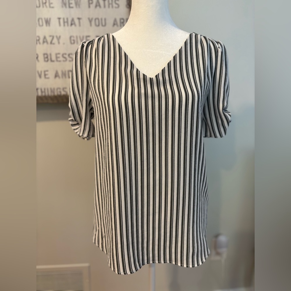 Adrianna Papell Striped Blouse- Women’s XS